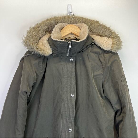 Lauren Ralph Lauren Faux Sherpa Hooded jacket green - M - Picture 2 of 12